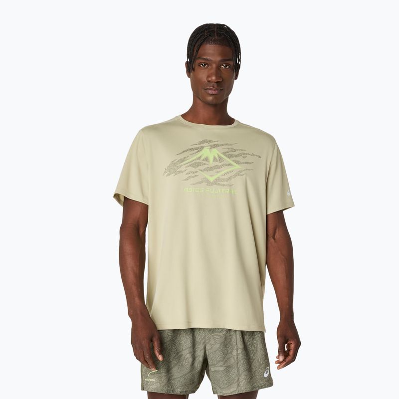 Vyriški bėgimo marškinėliai ASICS Fujitrail Logo SS khaki