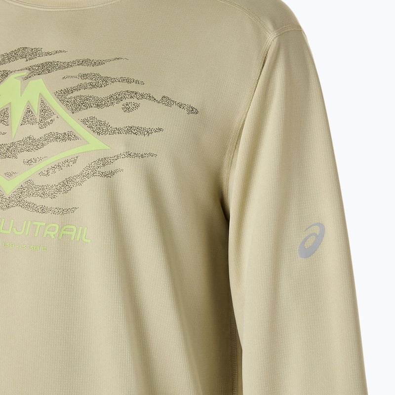 Vyriški bėgimo marškinėliai ilgomis rankovėmis ASICS Fujitrail Logo LS khaki 6