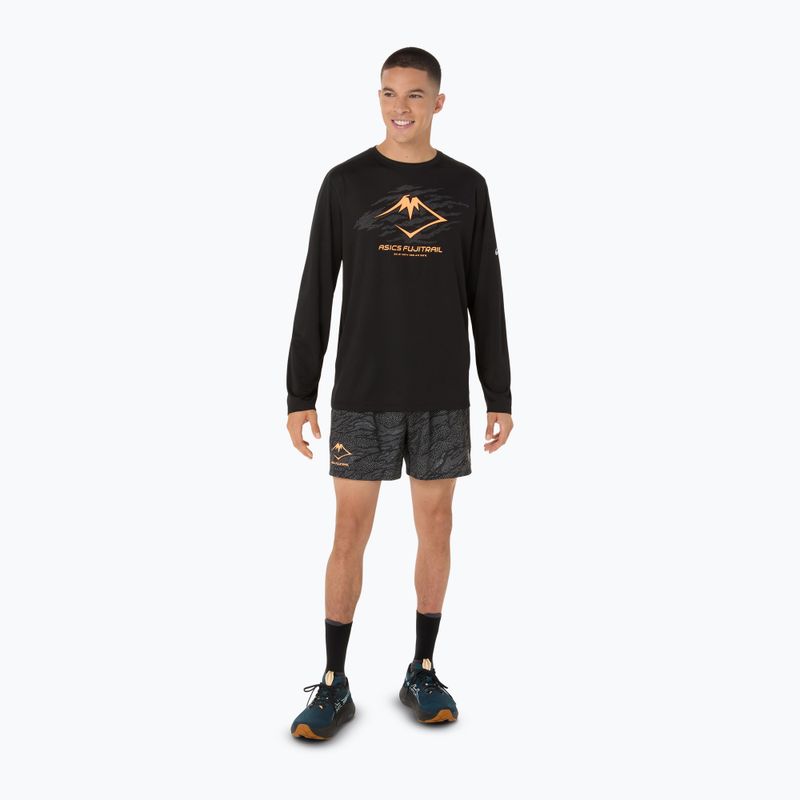 Vyriški bėgimo marškinėliai ilgomis rankovėmis ASICS Fujitrail Logo LS performance black 2
