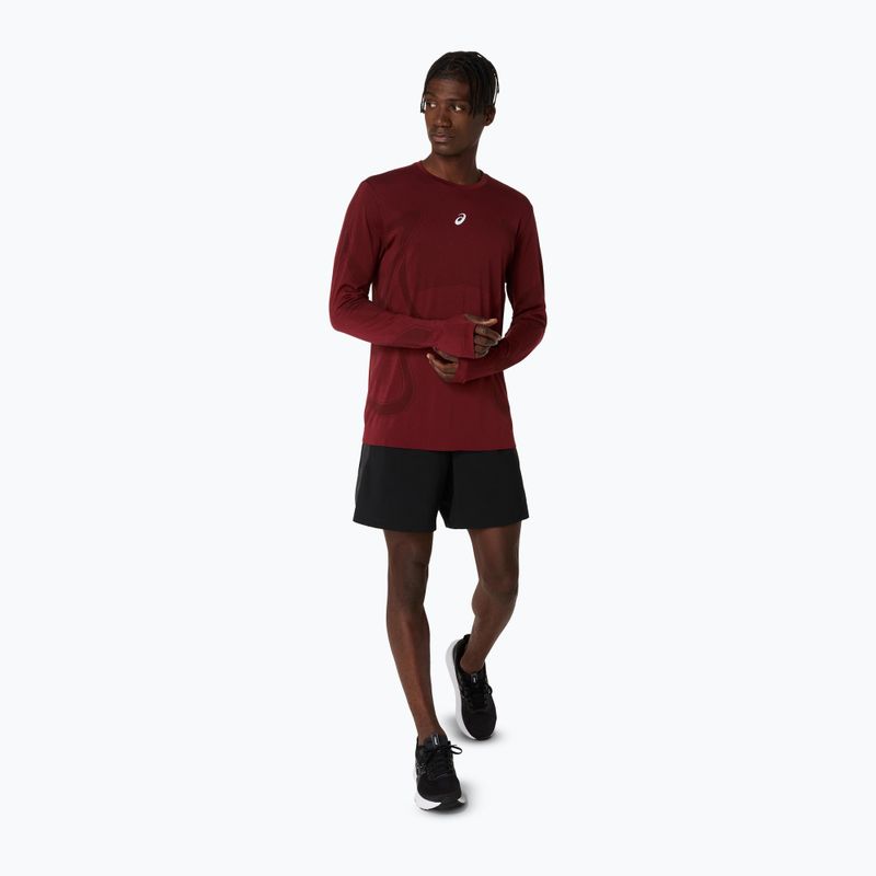 Vyriški bėgimo marškinėliai ilgomis rankovėmis ASICS Road Seamless LS dark red planet 2
