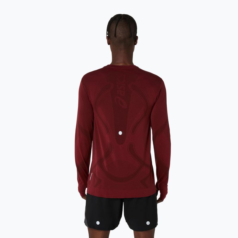 Vyriški bėgimo marškinėliai ilgomis rankovėmis ASICS Road Seamless LS dark red planet 3