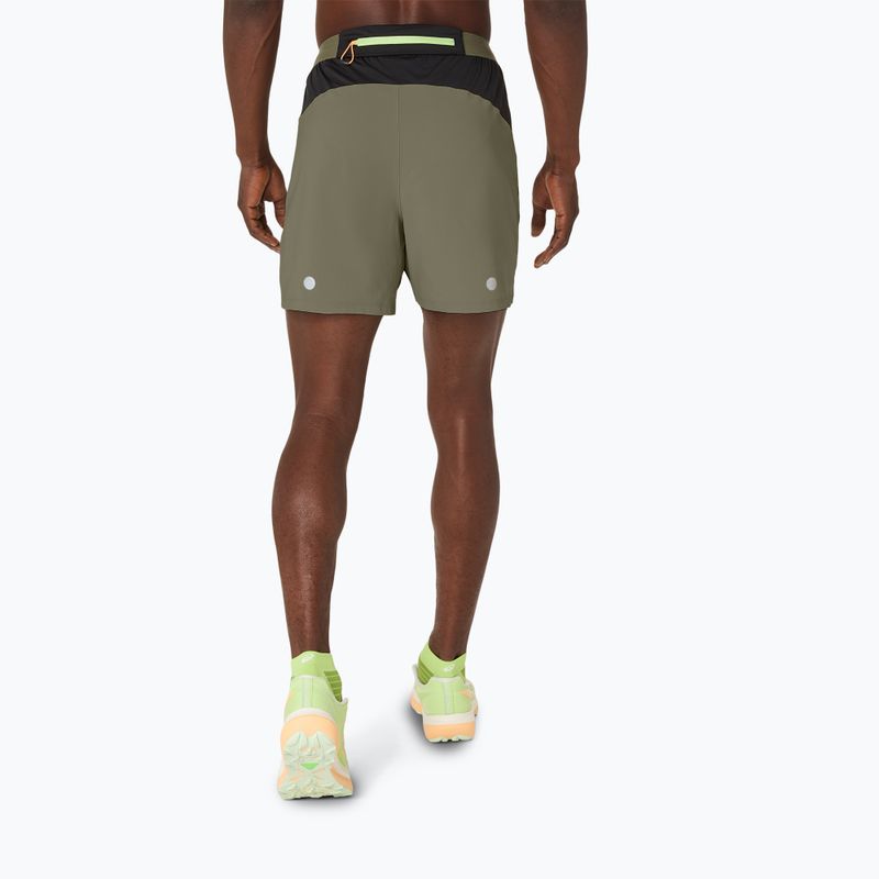 Vyriški bėgimo šortai ASICS Fujitrail All Over Print 5IN mantle green 3