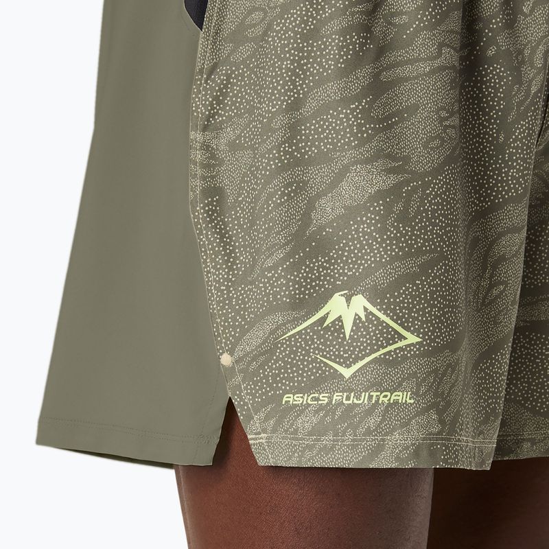 Vyriški bėgimo šortai ASICS Fujitrail All Over Print 5IN mantle green 5