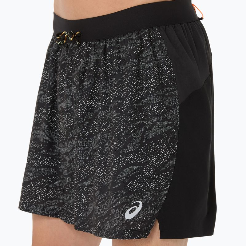 Vyriški bėgimo šortai ASICS Fujitrail All Over Print 5IN performance black 5