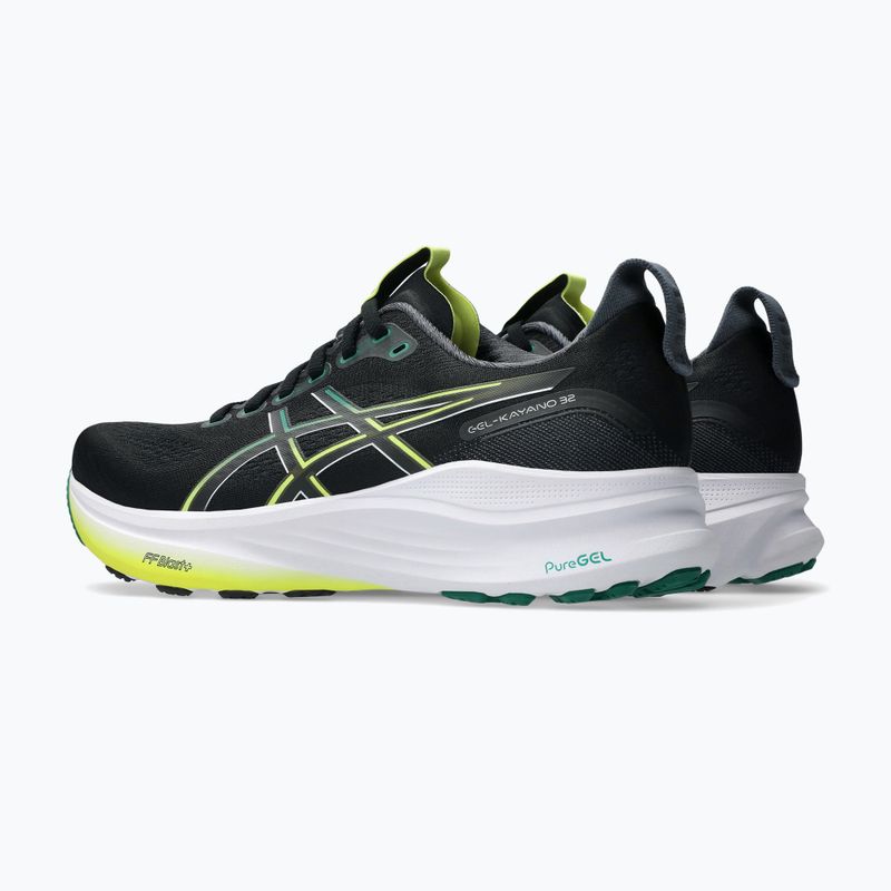 ASICS Gel-Kayano 32 vyriški bėgimo bateliai juoda/žalsva 4