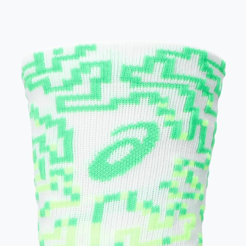 Kojinės ASICS Performance Run Crew brilliant white/illuminating green/vital green 3