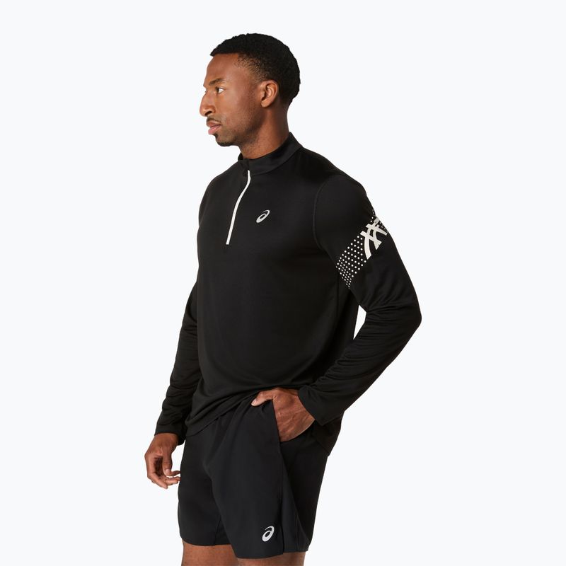 Vyriški bėgimo marškinėliai ilgomis rankovėmis Asics Icon LS 1/2 Zip performance black/cream 4