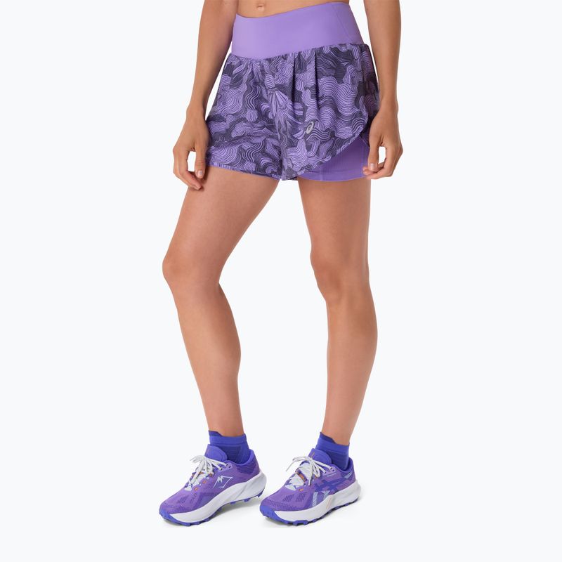 Moteriški bėgimo šortai ASICS Road All Over Print amethyst 4