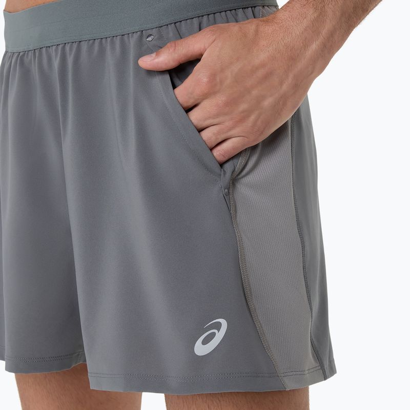 Vyriški bėgimo šortai ASICS Road 5IN clay grey/steel grey/illuminate green 5