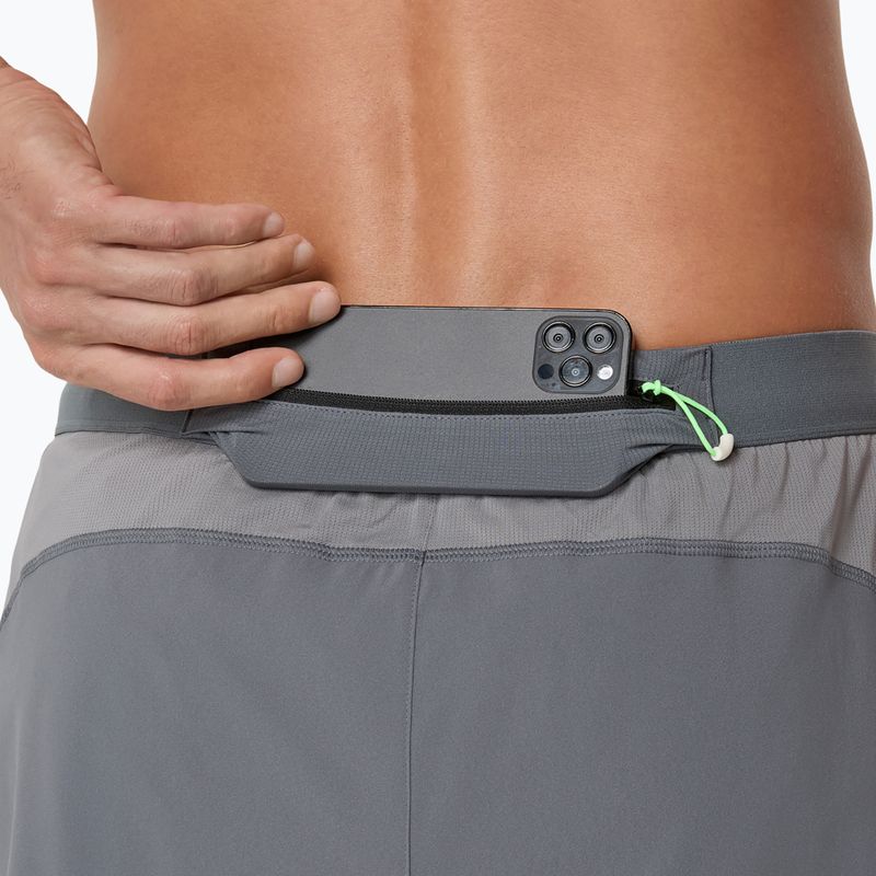 Vyriški bėgimo šortai ASICS Road 5IN clay grey/steel grey/illuminate green 8