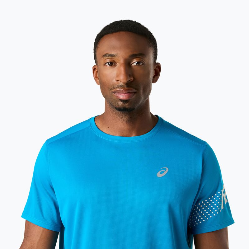 Vyriški bėgimo marškinėliai ASICS Icon SS Aegean Blue/Cream 5