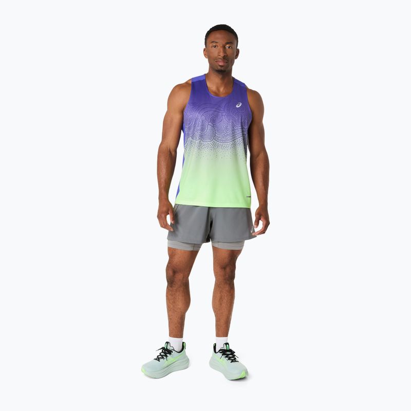 Vyriški bėgimo marškinėliai ASICS Road Fade Singlet cobalt burst/illuminate green 2