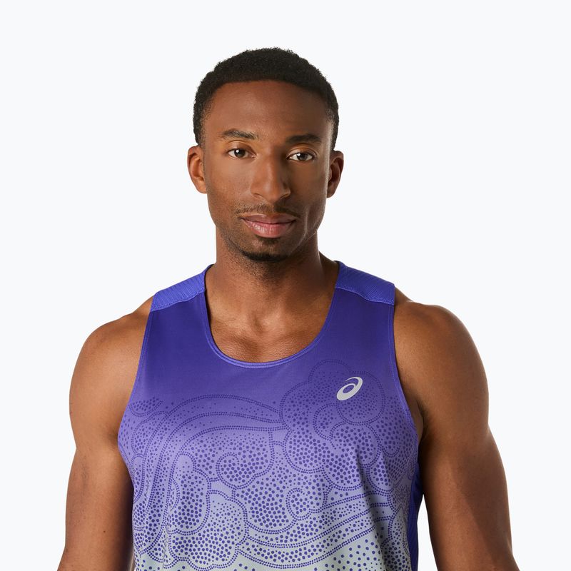Vyriški bėgimo marškinėliai ASICS Road Fade Singlet cobalt burst/illuminate green 5