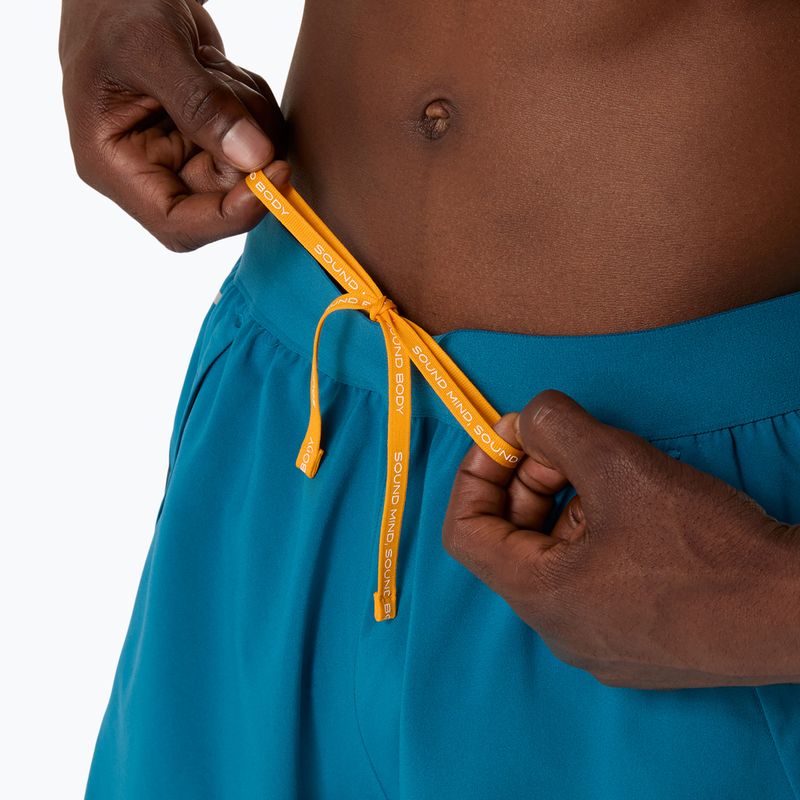 Vyriški bėgimo šortai ASICS Road 2N1 5IN tranquil teal/dark teal/golden yellow 7