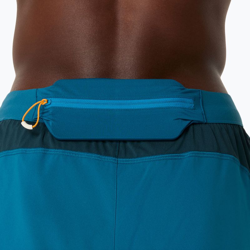 Vyriški bėgimo šortai ASICS Road 2N1 5IN tranquil teal/dark teal/golden yellow 8