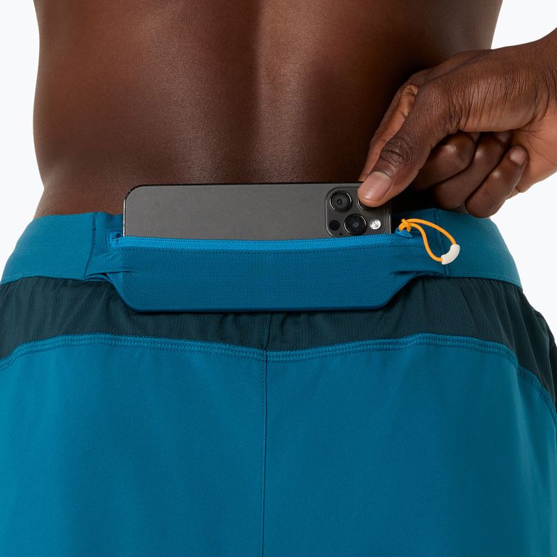 Vyriški bėgimo šortai ASICS Road 2N1 5IN tranquil teal/dark teal/golden yellow 9