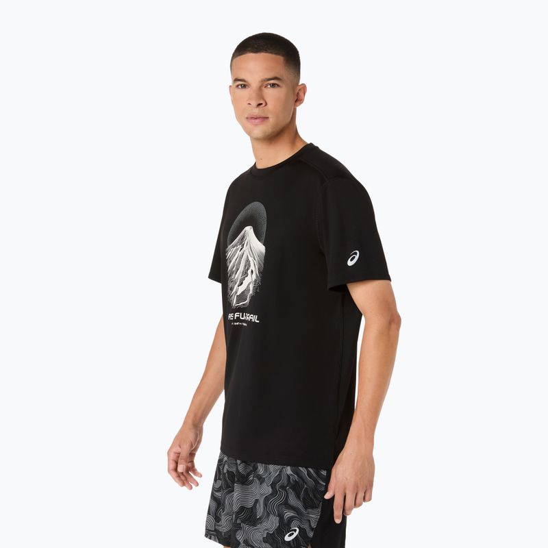 Vyriški bėgimo marškinėliai Asics Fujitrail Logo Ss Top Performance Black/Cream/Carbon 4