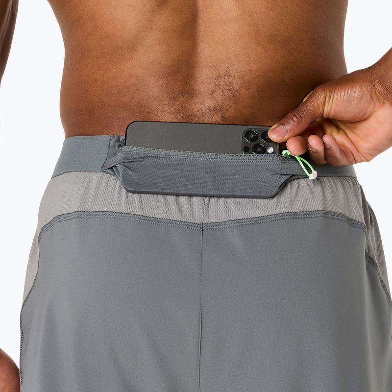 Vyriški bėgimo šortai ASICS Road 2N1 5IN clay grey/steel grey/illuminate green 9