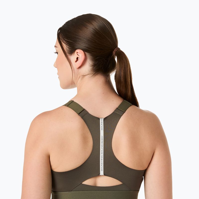 Sportinė liemenėlė ASICS Road Combination Zip dark olive 6