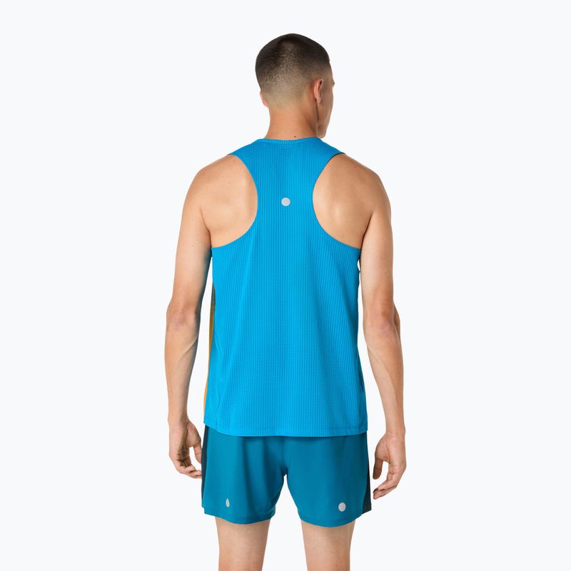 Vyriški bėgimo marškinėliai ASICS Road Fade Singlet Aegean Blue/Yamabuki 3