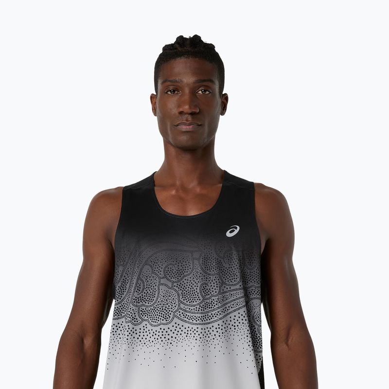 Vyriški bėgimo marškinėliai ASICS Road Fade Singlet performance black/cream 4