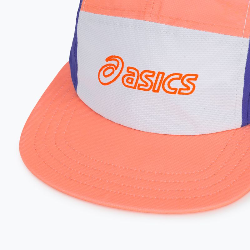Kepurė su snapeliu ASICS Performance Running 5 Panel sun coral/brilliant white 3
