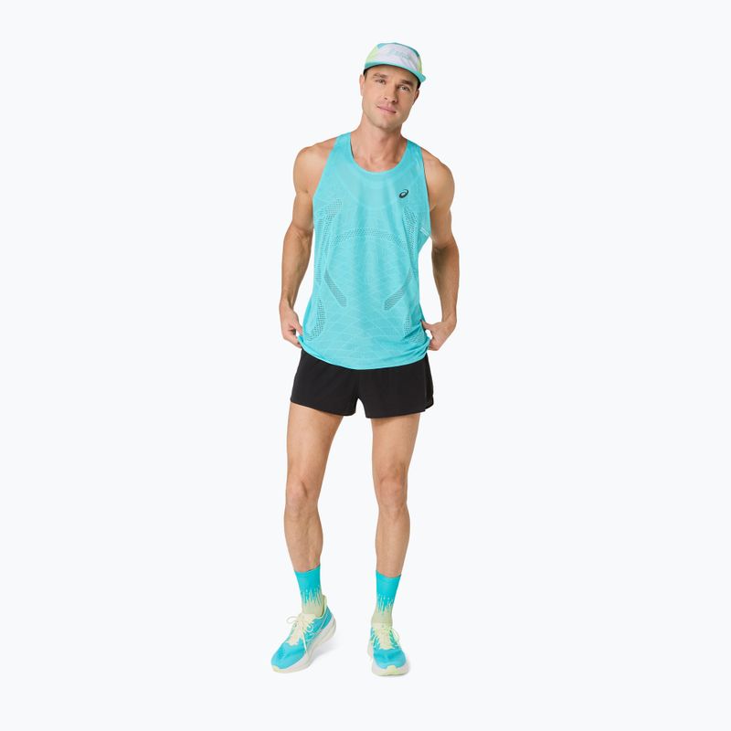 Vyriški bėgimo marškinėliai ASICS Metarun Singlet energy aqua 2