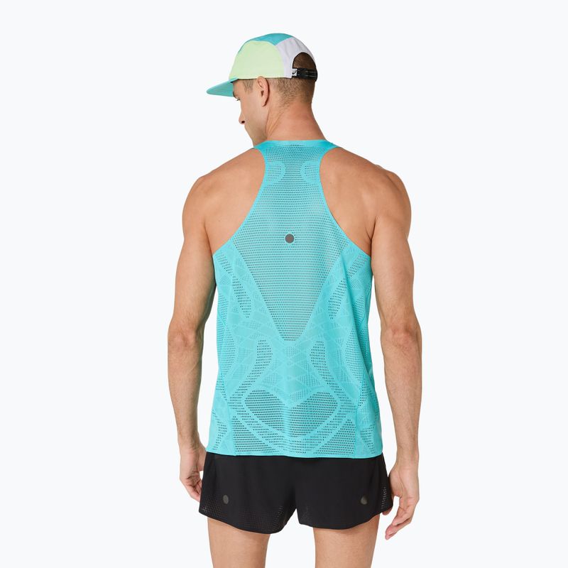 Vyriški bėgimo marškinėliai ASICS Metarun Singlet energy aqua 3