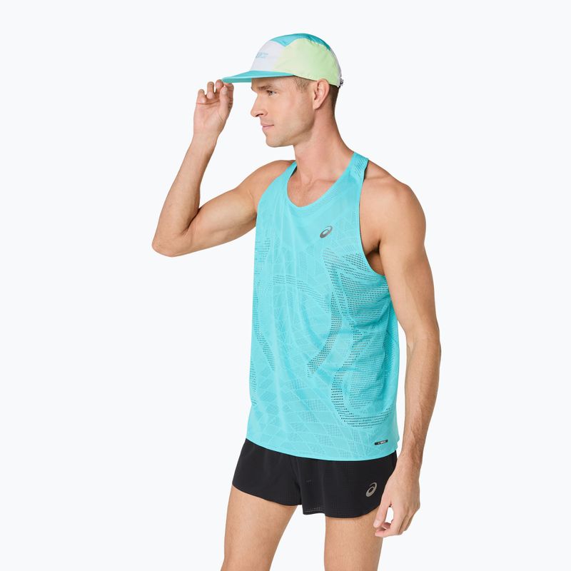 Vyriški bėgimo marškinėliai ASICS Metarun Singlet energy aqua 4