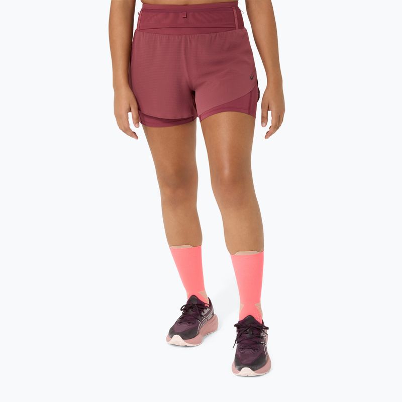 Moteriški bėgimo šortai ASICS Fujitrail Elite brisket red