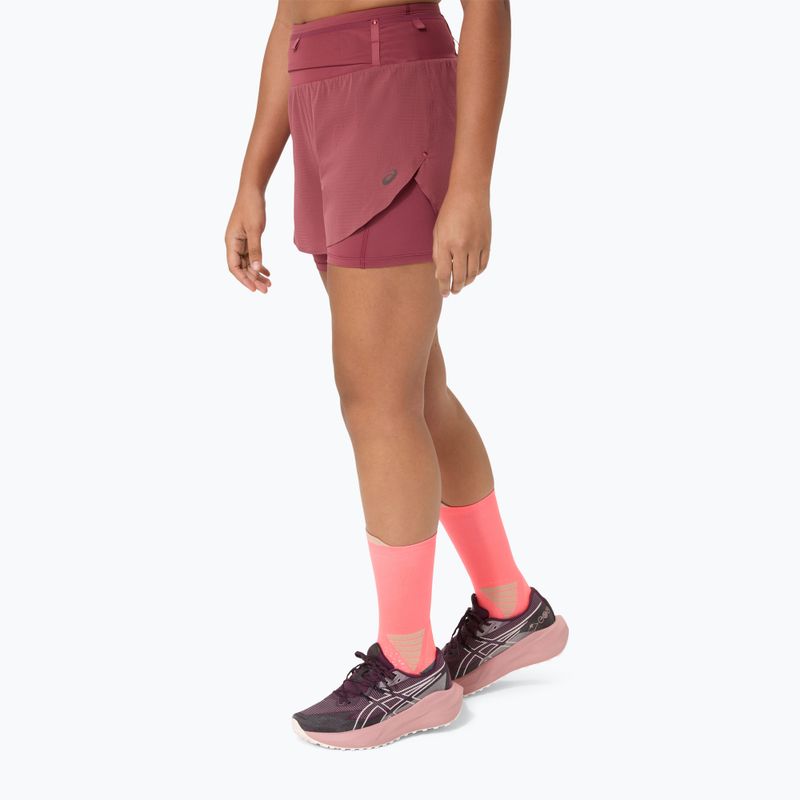 Moteriški bėgimo šortai ASICS Fujitrail Elite brisket red 4