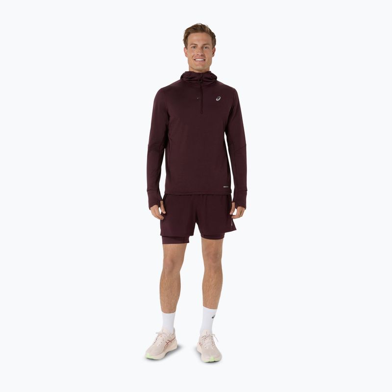Vyriškas bėgimo džemperis ASICS Road Winter Ls Hoodie dark currant 2