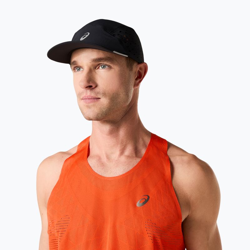 Vyriški bėgimo marškinėliai ASICS Metarun Singlet vyšninė pomidorų spalva 5