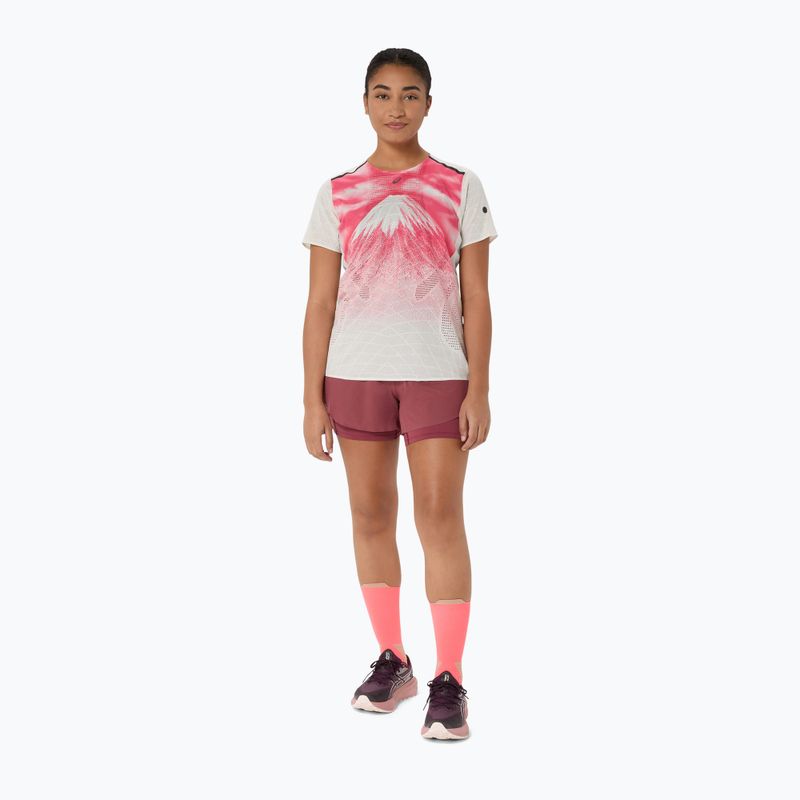 Moteriški bėgimo marškinėliai ASICS Fujitrail Elite Graphic kremas 2