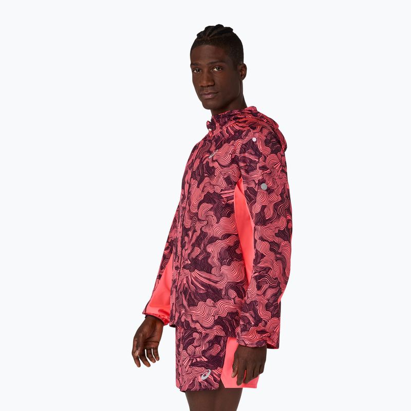 Vyriška bėgimo striukė Asics Fujitrail Packable Jacket blazing coral/dark aubergine 3