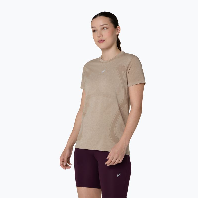 Moteriški bėgimo marškinėliai Asics Road Seamless Ss Top greige 4