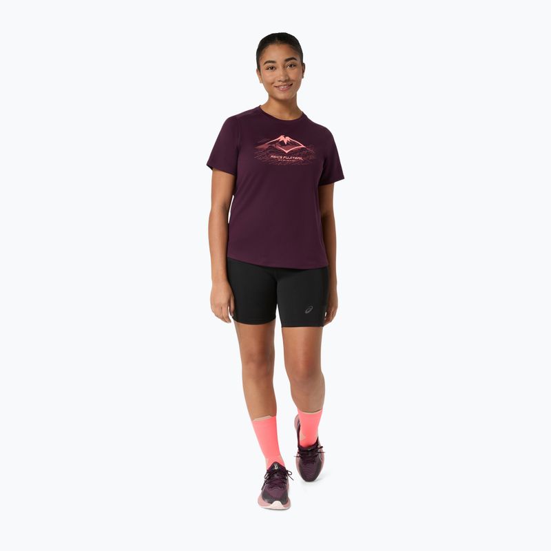 Moteriški bėgimo marškinėliai Asics Fujitrail Logo Ss Top Dark Aubergine 2