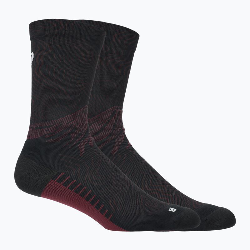 Kojinės ASICS Fujitrail Graphic Crew dark aubergine/black