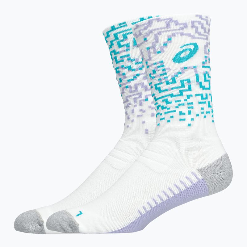 Kojinės ASICS Performance Run Crew white/energy aqua 2