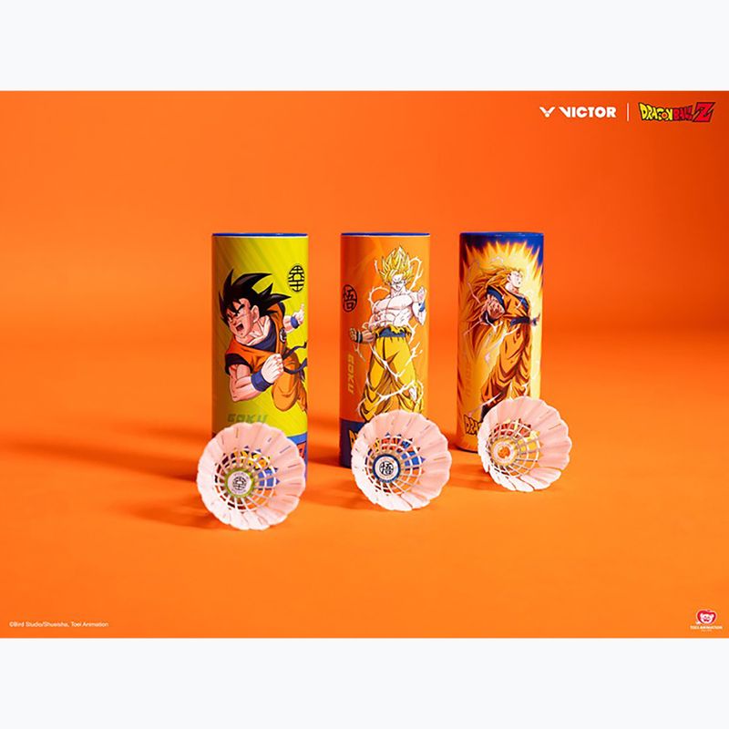 Badmintono skrajukai VICTOR Dragon Ball Z Synthetic 3 vnt. persimmon orange 2