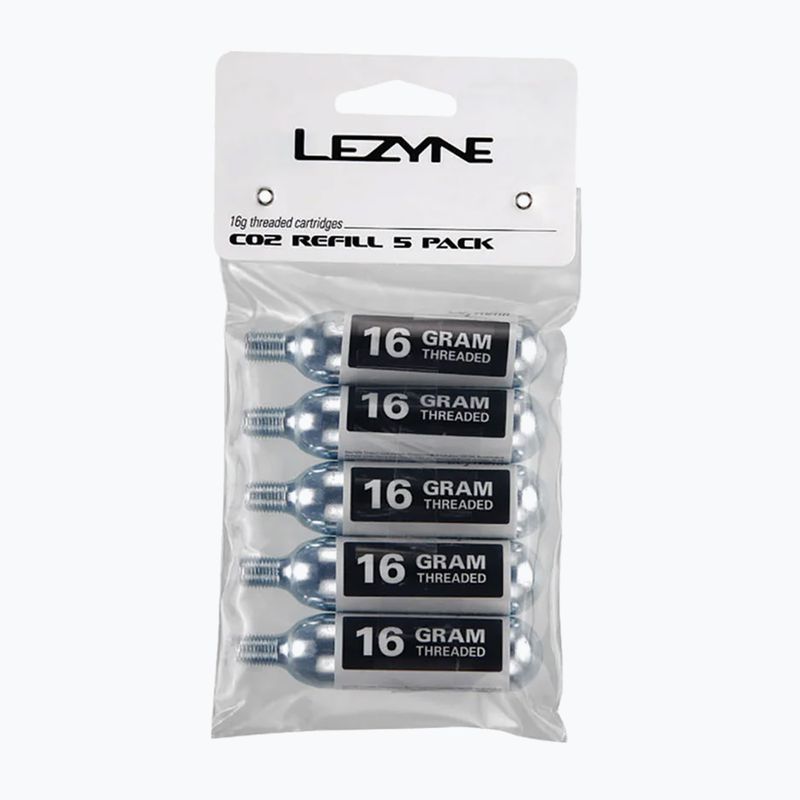 Dujų kasetės dviračio pompai Lezyne Threaded CO2 16g 5 vnt. silver 2
