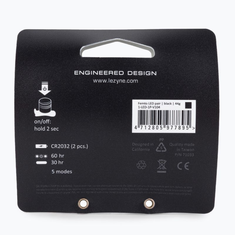 Lezyne dviračių žibintų rinkinys LED FEMTO DRIVE PAIR juodas LZN-1-LED-1P-V104 2