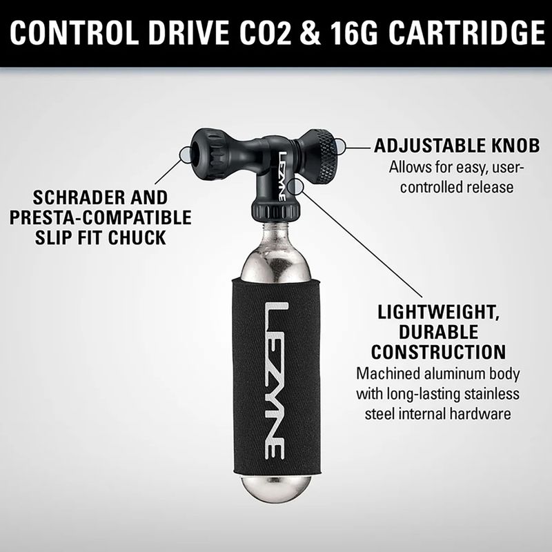 Dviračio pompa Lezyne Control Drive CO2 + 1 x cartridge 25 g gloss black 3