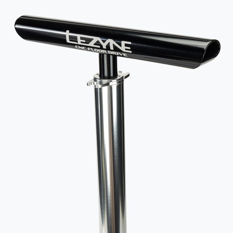 Dviračio pompa Lezyne CNC Floor Drive 3.5 gloss silver 3