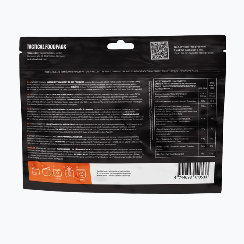 Liofilizuotas maistas Tactical Foodpack Lentils Strogonoff Vege 120 g 3