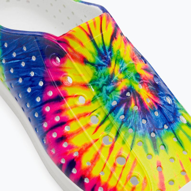 "Native Jefferson Print" vaikiški sportiniai bateliai kiautas baltas / kiautas baltas / neon multi tie dye 8