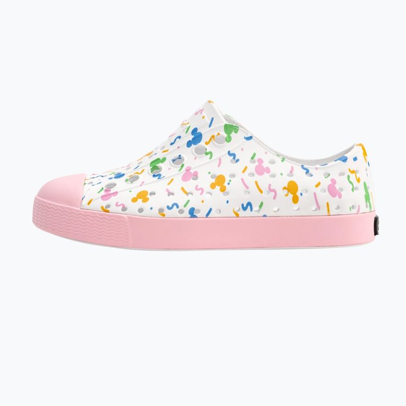 Native Jefferson Print Disney Jr vaikiški sportiniai bateliai shell white/princess pink/pastel white confetti 10