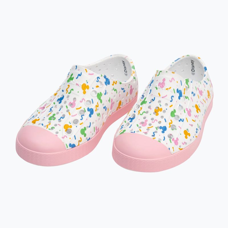 Native Jefferson Print Disney Jr vaikiški sportiniai bateliai shell white/princess pink/pastel white confetti 11