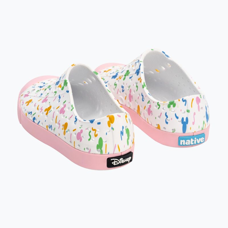 Native Jefferson Print Disney Jr vaikiški sportiniai bateliai shell white/princess pink/pastel white confetti 12