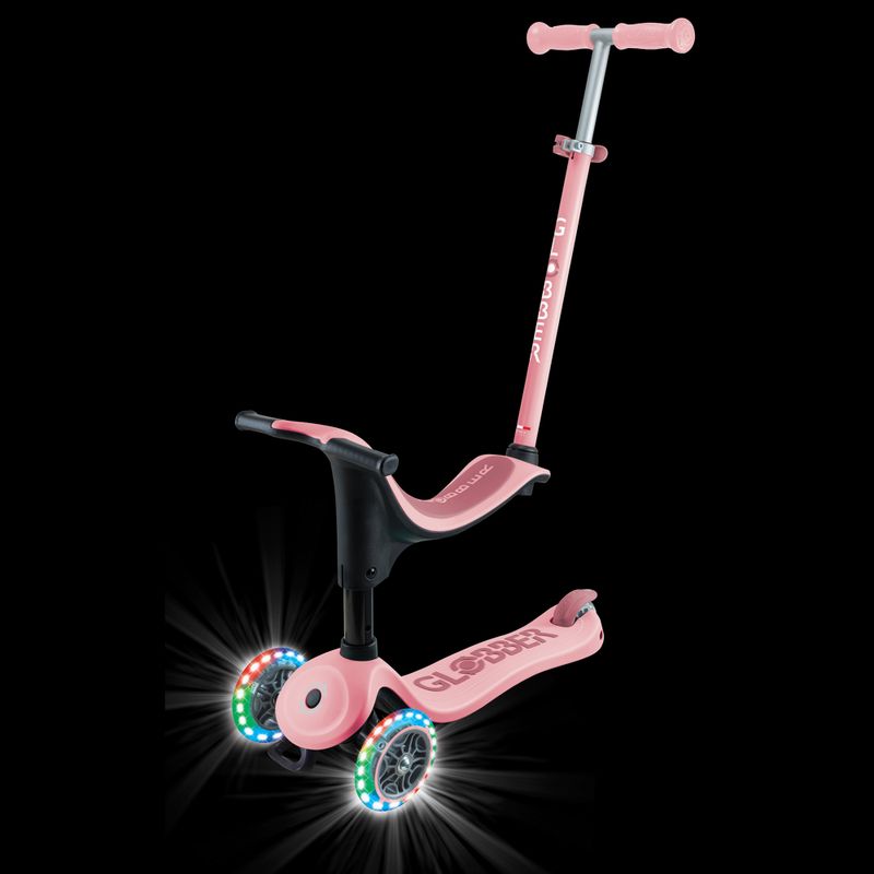 Vaikiškas triratis paspirtukas Globber Go.Up Deluxe Lights deep pink 5